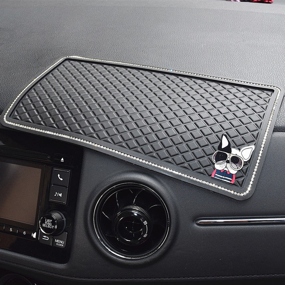 Car Anti-Slip Mat Dog Cartoon Diamond Ornament Cushion Non-slip Pad Dashboard