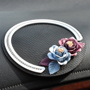 Car Ornament Diamond Decoration Flower PVC Anti Slip Mat Non-slip Cushion Auto Dashboard