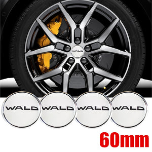 4 Pcs WALD 60mm Chrome Wheel Center Decal Alloy Rim Badge Sticker for Audi A5 A6 A7 Car Styling