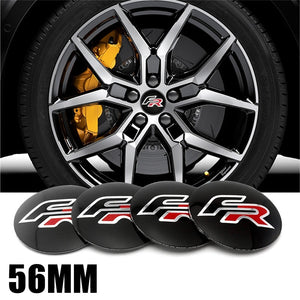 4 Pcs Black FR logo 56mm Aluminum Wheel Center Decal Badge Car Sticker for SEAT FR Car Styling