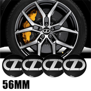 4 Pcs Black OZ logo Emblem 56mm Alloy Wheel Center Decal Badge Car Sticker for OZ Superturismo Audi S3 Car Styling