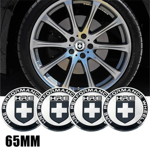 4 Pcs Grey HRE Performance Symbol 65mm Aluminum Wheel Center Decal Badge Car Sticker for HRE rims