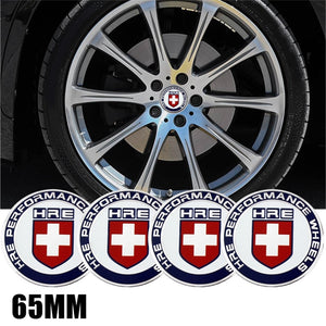 4 Pcs HRE Performance logo Emblem 65mm Aluminum Wheel Center Decal Badge Car Sticker for Audi A7 Car Styling