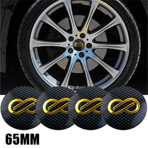4 Pcs Gold Enkei logo Emblem 65mm Aluminum Wheel Center Decal Badge Car Sticker for BMW E46 E39 E90 Car Styling