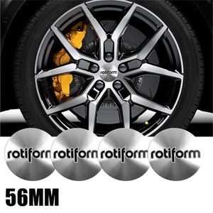 4 Pcs Chrome Rotiform logo 56mm Wheel Center Decal Badge Car Sticker for bmw Car Styling