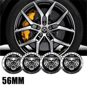 4 Pcs Yakuza Japan Mafia Symbol 56mm Aluminum Wheel Center Decal Badge Car Sticker for Rapid Superb Yeti