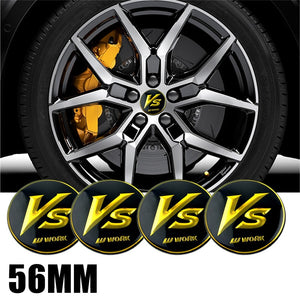 4 Pcs Black Work VS 56mm Wheel Center Decal Badge Car Sticker for TOYOTA Lexus Camry Car Styling
