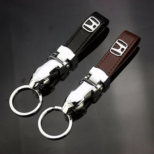 New Audi car logo metal leather men and women keychain