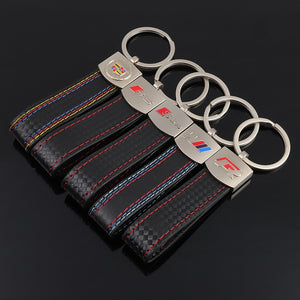 Creative metal leather Audi RS BMW M Audi Sline series boutique keychain key chain